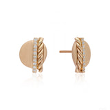 Diamond Braided and Bar Solid Circle Earring