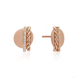 Diamond Braided and Bar Solid Circle Earring