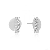 Diamond Braided and Bar Solid Circle Earring