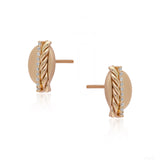 Diamond Braided and Bar Solid Circle Earring