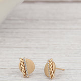 Diamond Braided and Bar Solid Circle Earring