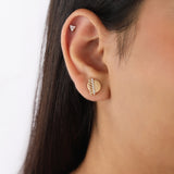 Diamond Braided and Bar Solid Circle Earring