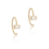 14 Gold Baguette Cuff Earrings