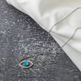 No Harm Evil Eye Turquoise Diamond Pendant