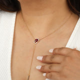 Eraya Red Garnet Gold Necklace