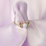 Dual Tone Pearl Focused Ring