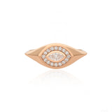 Evil Eye Diamond Signet Ring