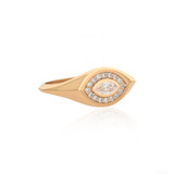 Evil Eye Diamond Signet Ring