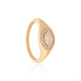 Evil Eye Diamond Signet Ring