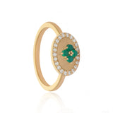 Eraya Balance Signet Ring In Green Onyx