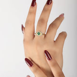 Eraya Balance Signet Ring In Green Onyx