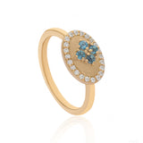 Eraya Balance Signet Ring In London Blue Topaz