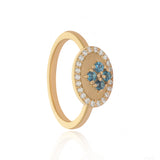 Eraya Balance Signet Ring In London Blue Topaz