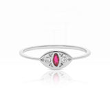 14K Gold Ruby Eye Band Ring