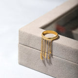 Fringe Flow Silver Band Ring