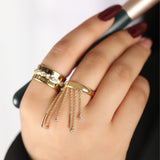 Fringe Flow Silver Band Ring