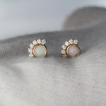 Half Moon Opal Studs