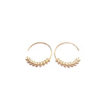 Leaf Hoop Earrings|14k Gold