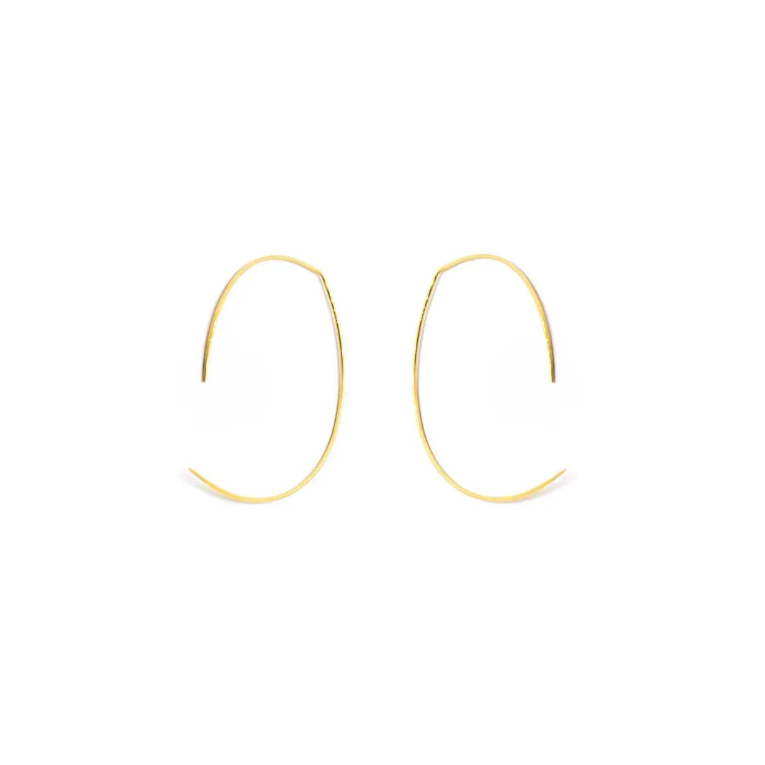 Oval Hoop Earrings | Solid Gold 14k