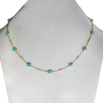 Bezel Turquoise Stationed Necklace