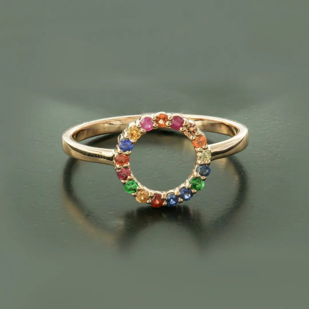 Multi Sapphire Rainbow Ring