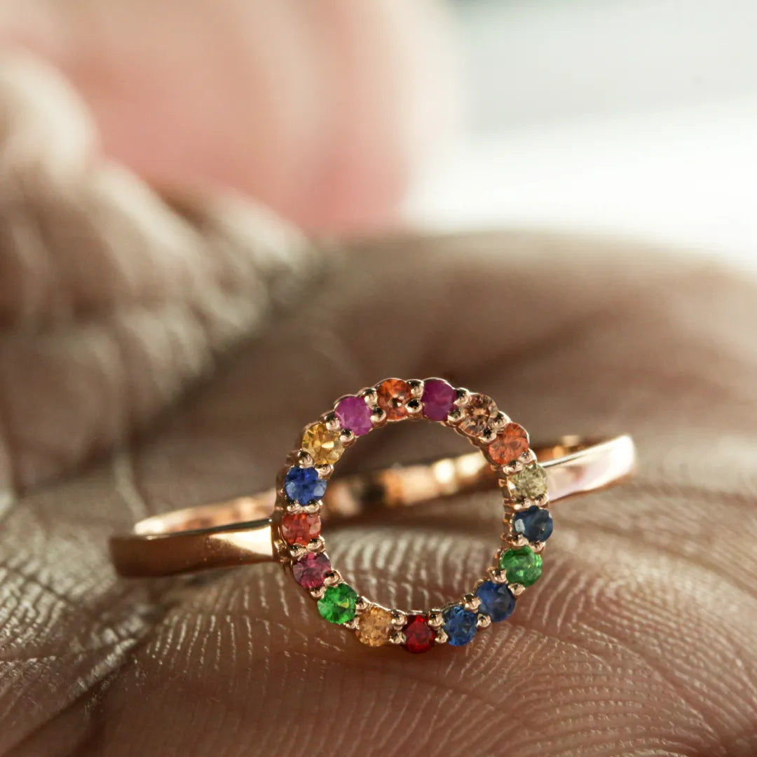 Multi Sapphire Rainbow Ring