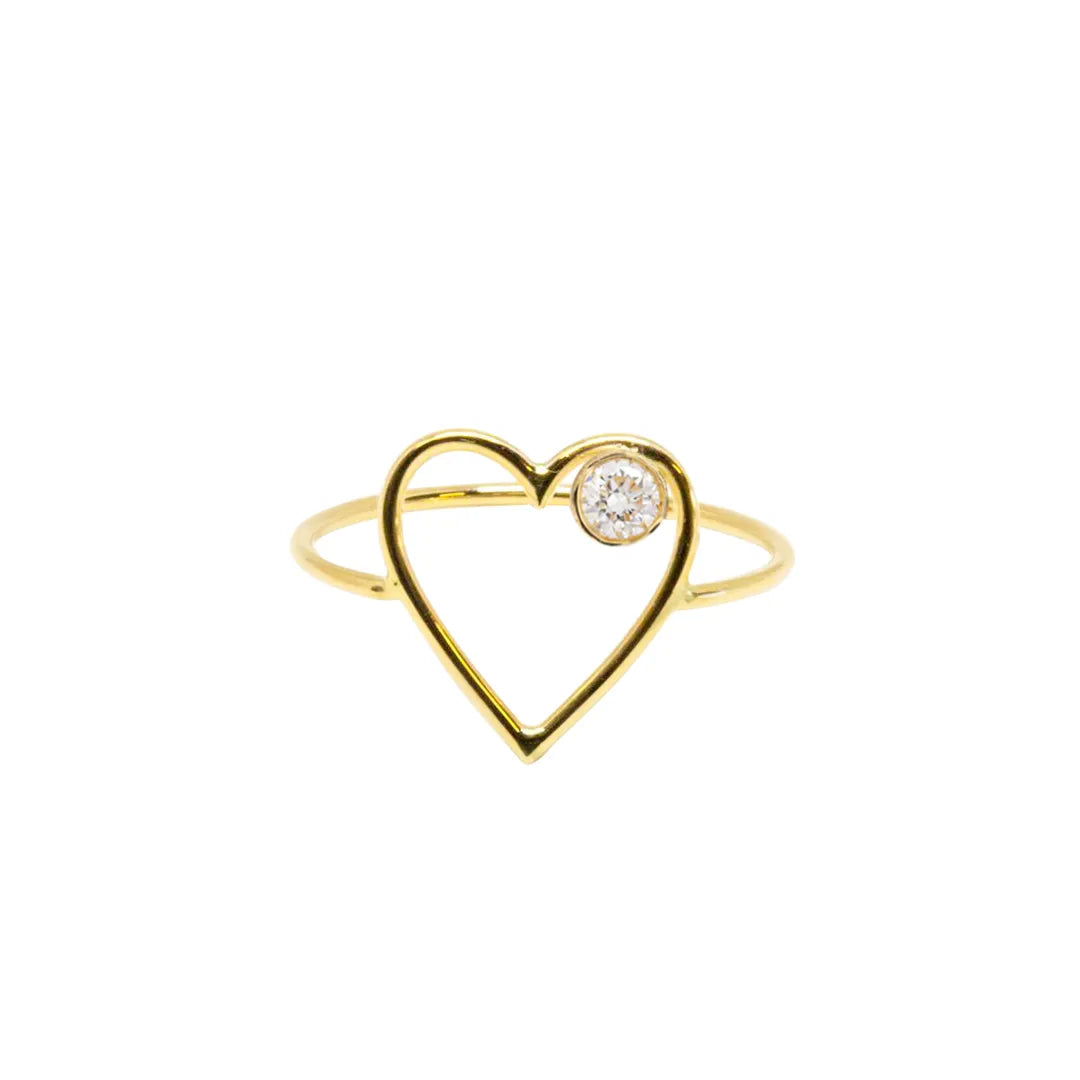 Diamond Heart Ring | 14k Gold