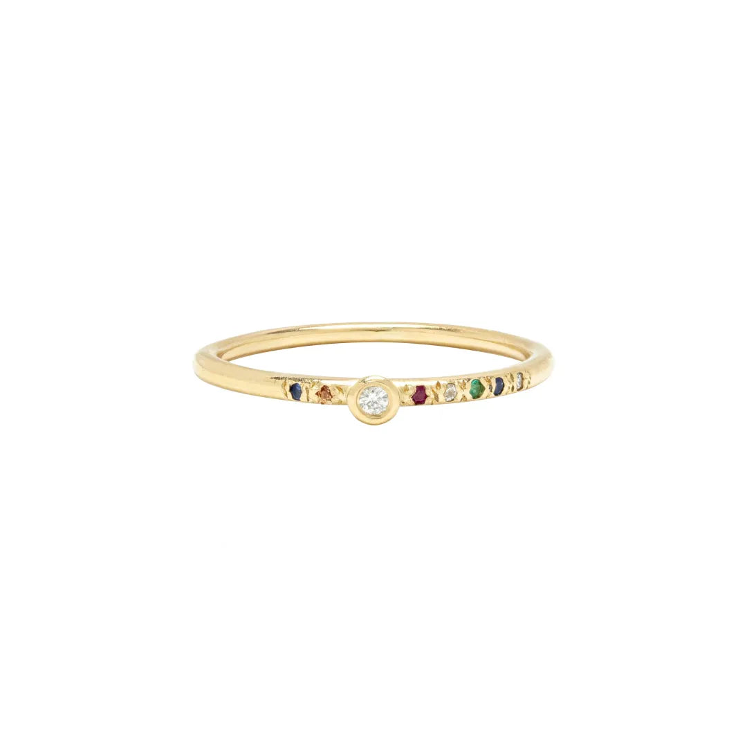 Multi Stone Ring|14k Gold, Diamond